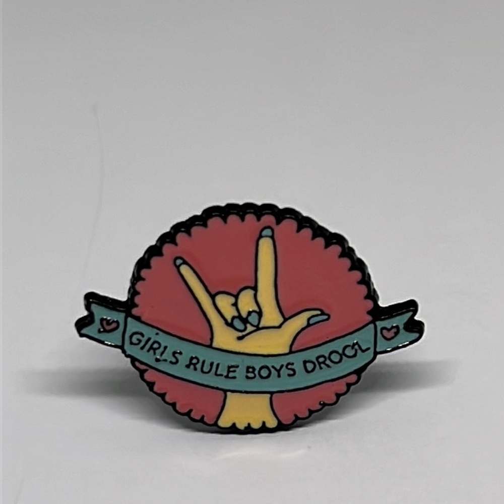 Girls Rule Boys Drool‎ brooch lapel pin backpack pin hat pin